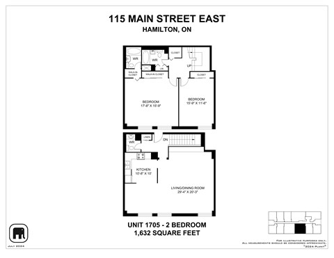 Floor plan for 2 beds, 1.5 baths, 810 sqft